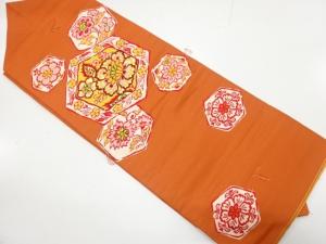 アンティーク　亀甲に花模様織り出し名古屋帯（着用可）